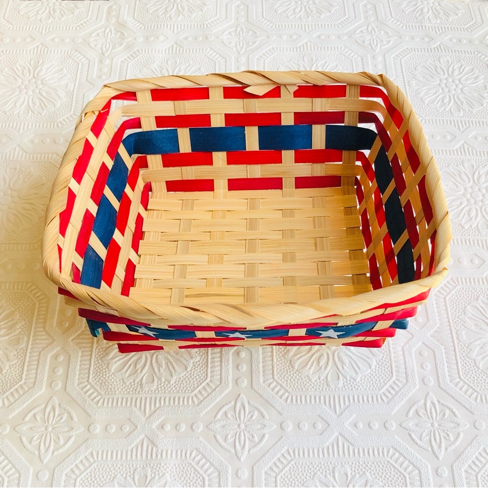 American Patriotic Wicker Basket